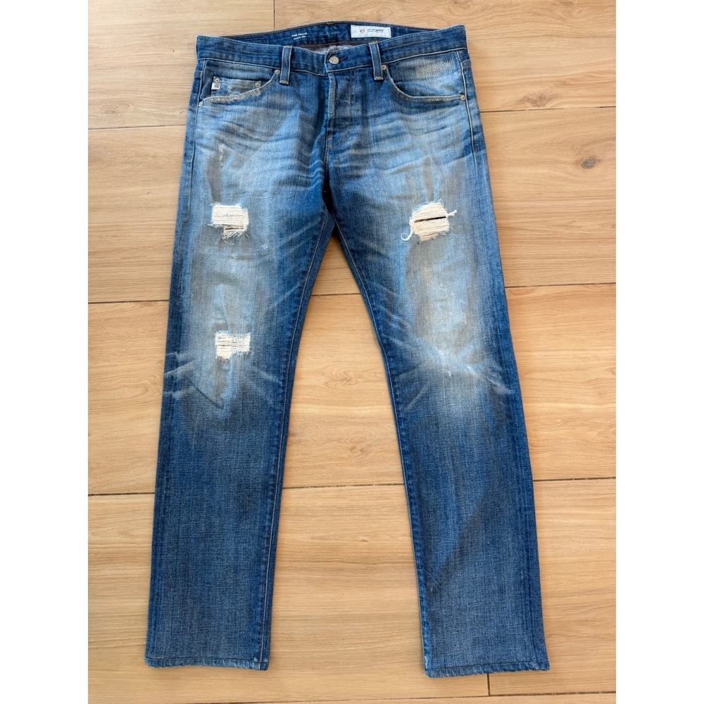 AG Adriano Goldschmied The Tellis Modern Slim Distressed Jeans Blue Men 33